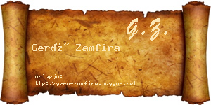 Gerő Zamfira névjegykártya